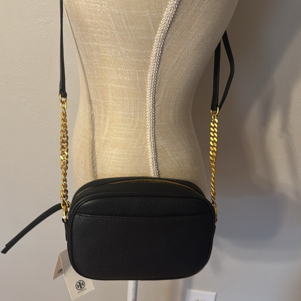 Tory Burch Black Crossbody with Gold Chain